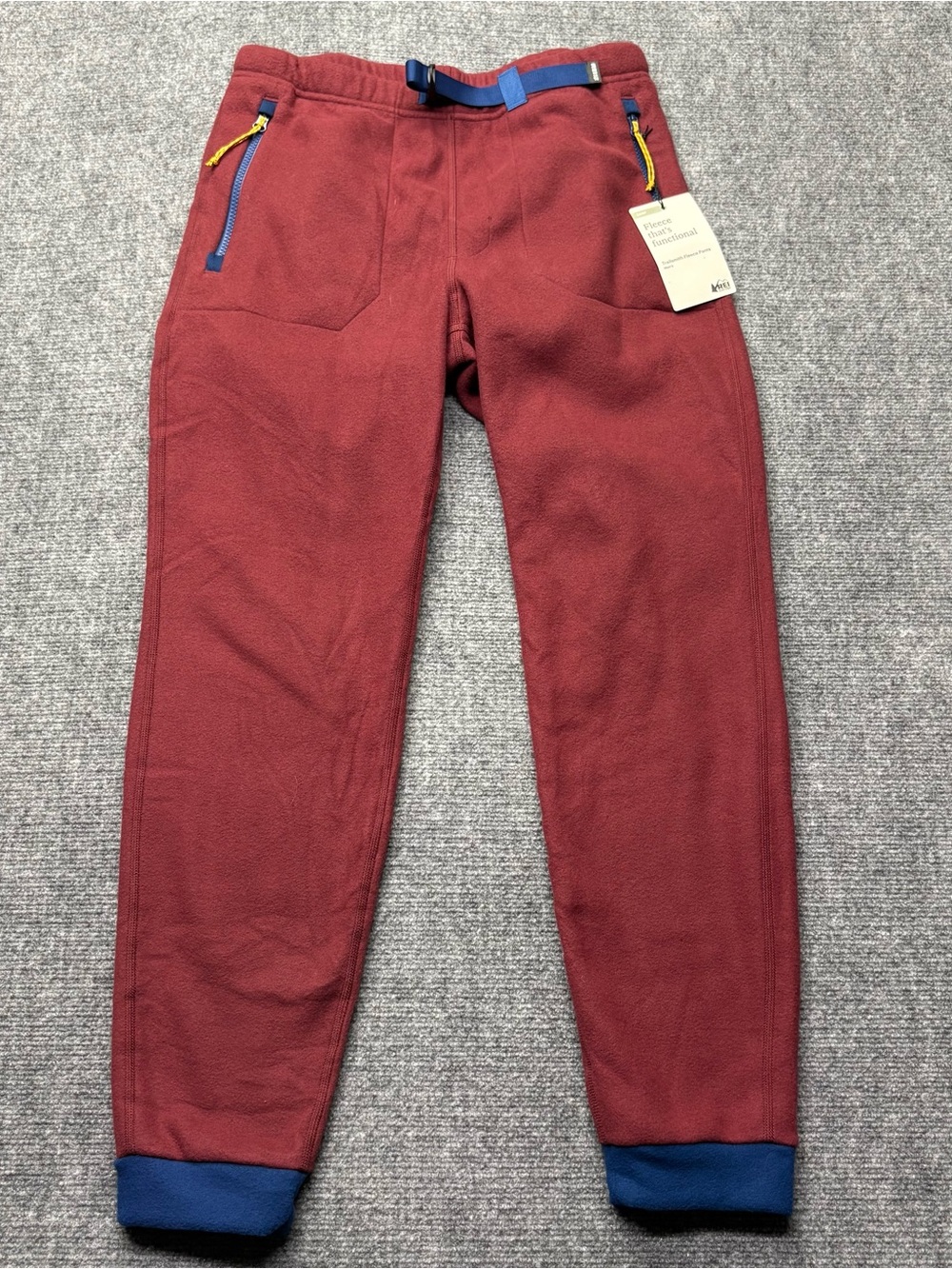 REI Co-Op Trailsmith Fleece Jogger Pants Mens Medium Shaded Sumac Camping NEW